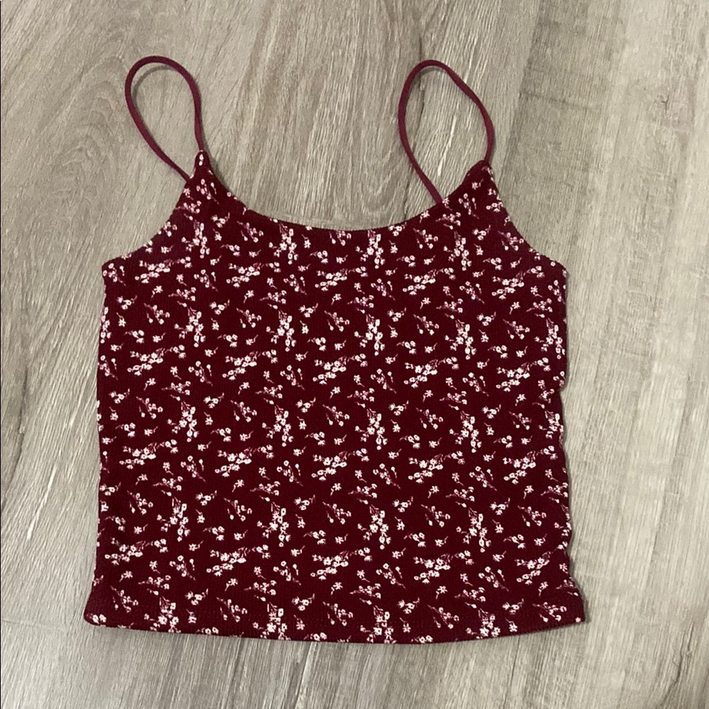 Floral Burgundy Spaghetti Strap Top